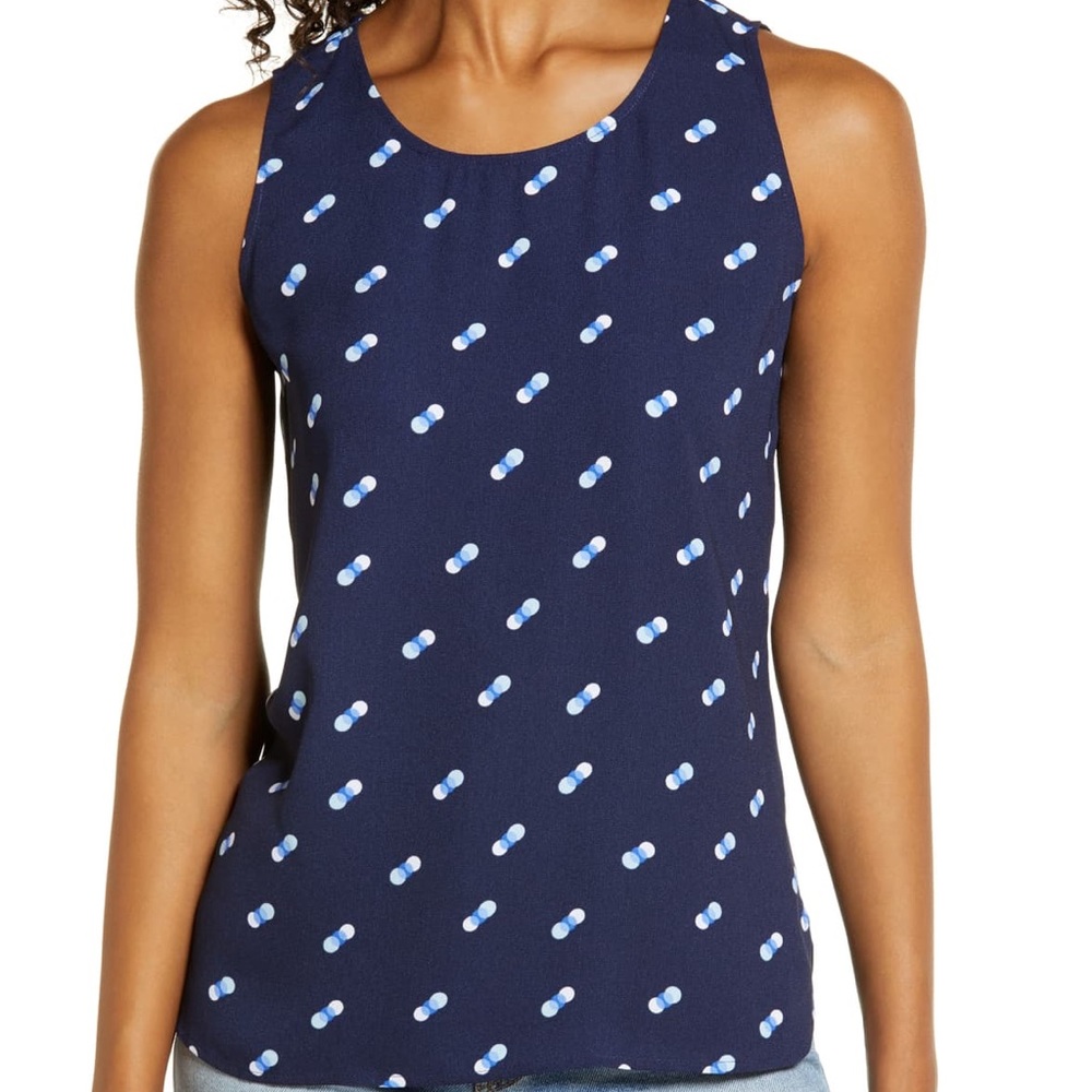 Halogen- Scoop Neck Woven Shell
